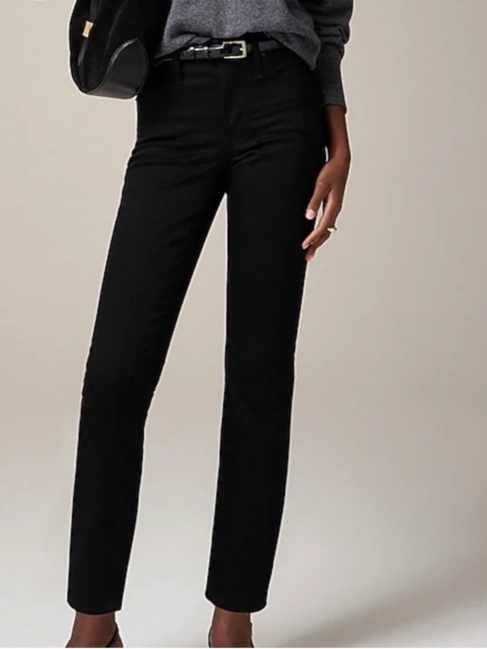 J. Crew 9in Vintage Slim Straight Black Jeans for Women